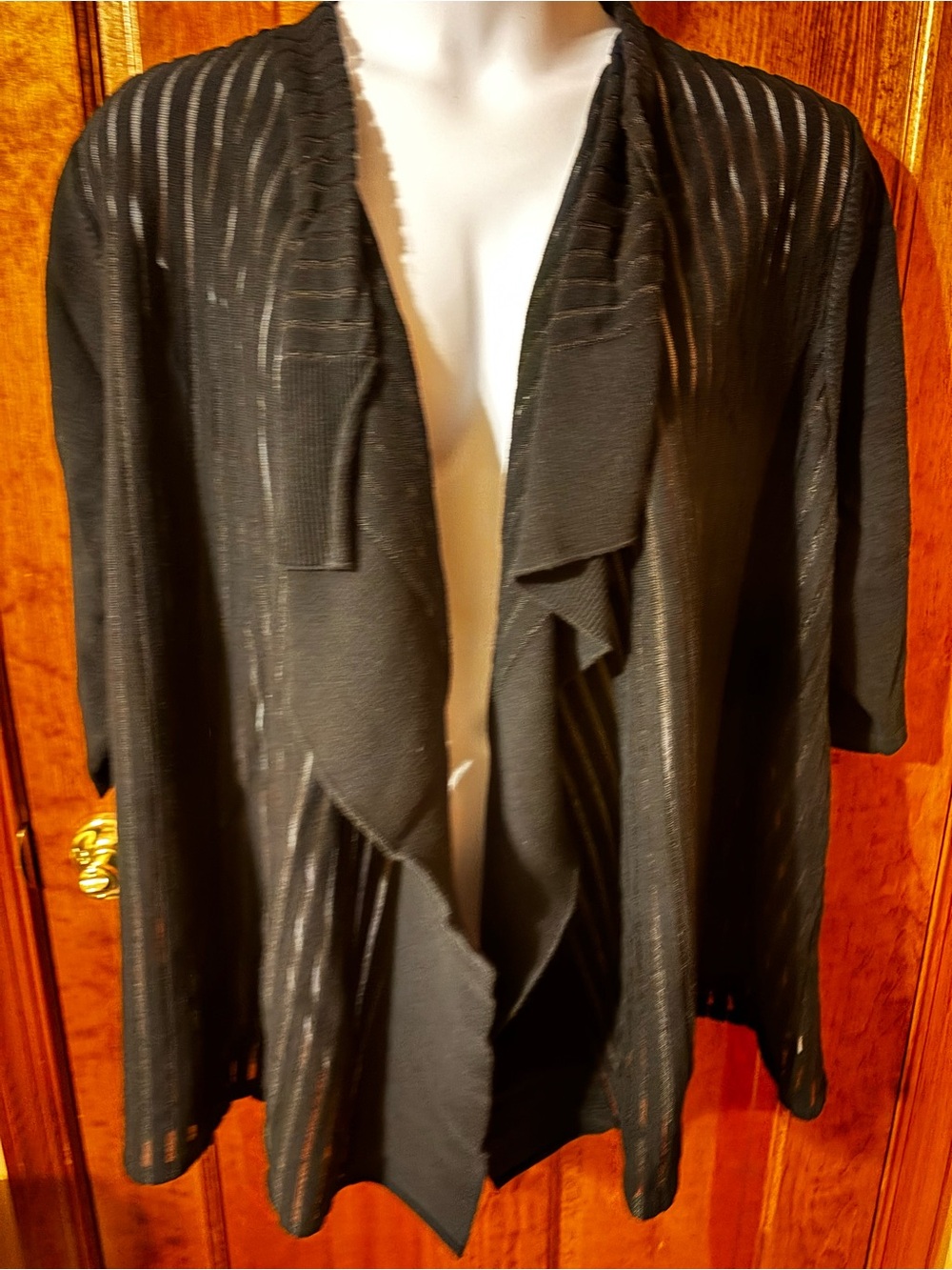 Black Open-Front Women's Cardigan Sweater